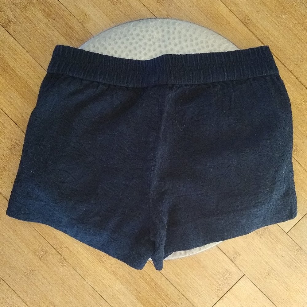 J. Crew Elastic Waist Jacquard Black Shorts